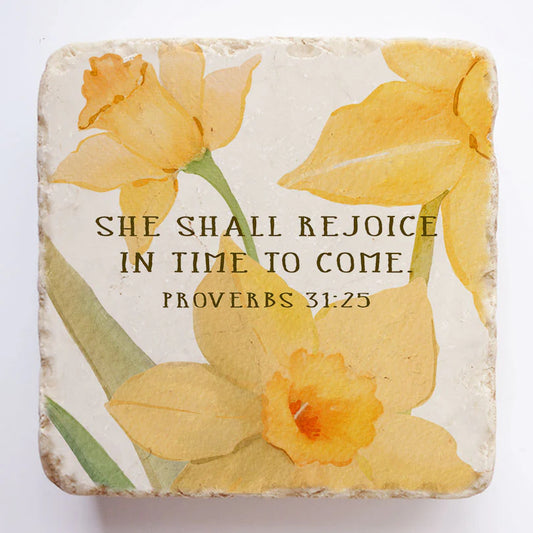Proverbs 31:25 Scripture Stone, Twelve Stone Art
