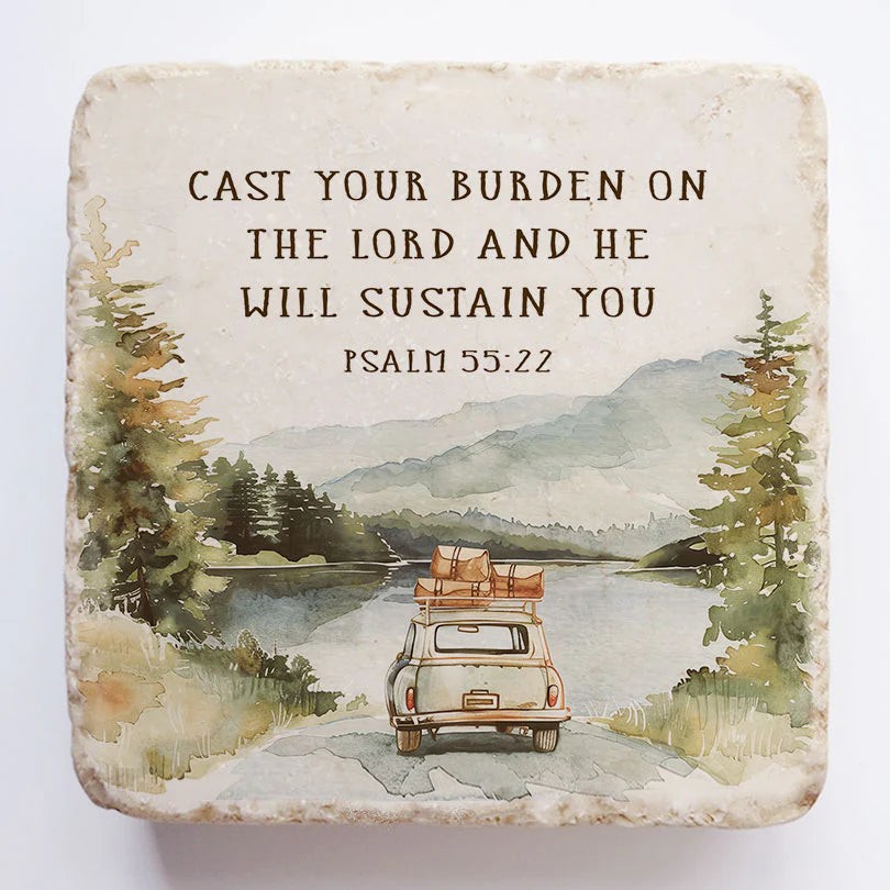 Psalm 55:22 Scripture Stone, Twelve Stone Art