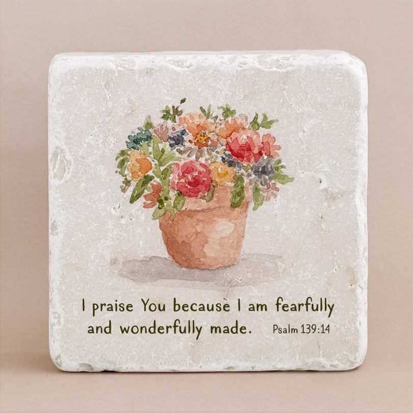 Psalm 139:14 Scripture Stone, Twelve Stone Art