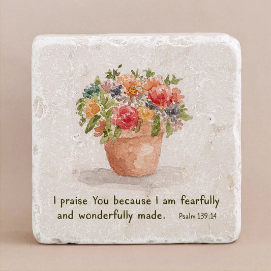 Psalm 139:14 Scripture Stone, Twelve Stone Art
