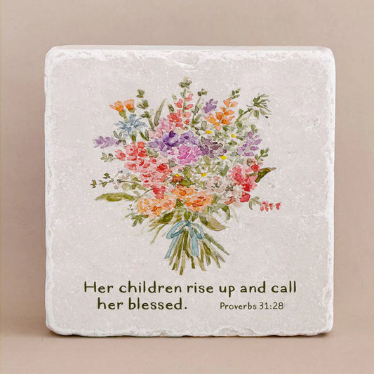 Proverbs 31:28 Scripture Stone, Twelve Stone Art