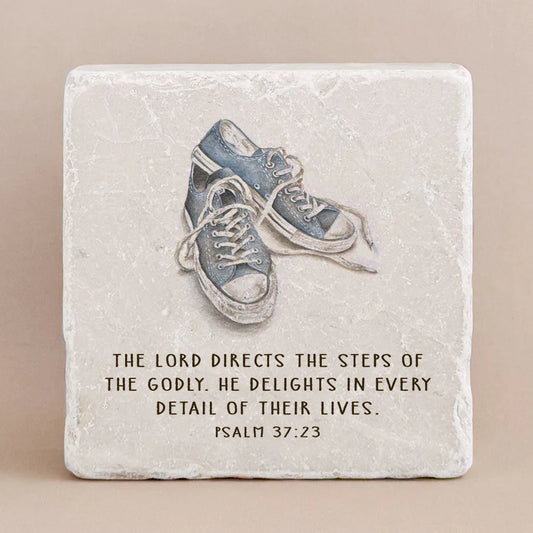 Psalm 37:23 Scripture Stone, Twelve Stone Art