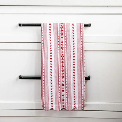 Juliska Villa Stripe Red & White Kitchen Towel (Set of 2)
