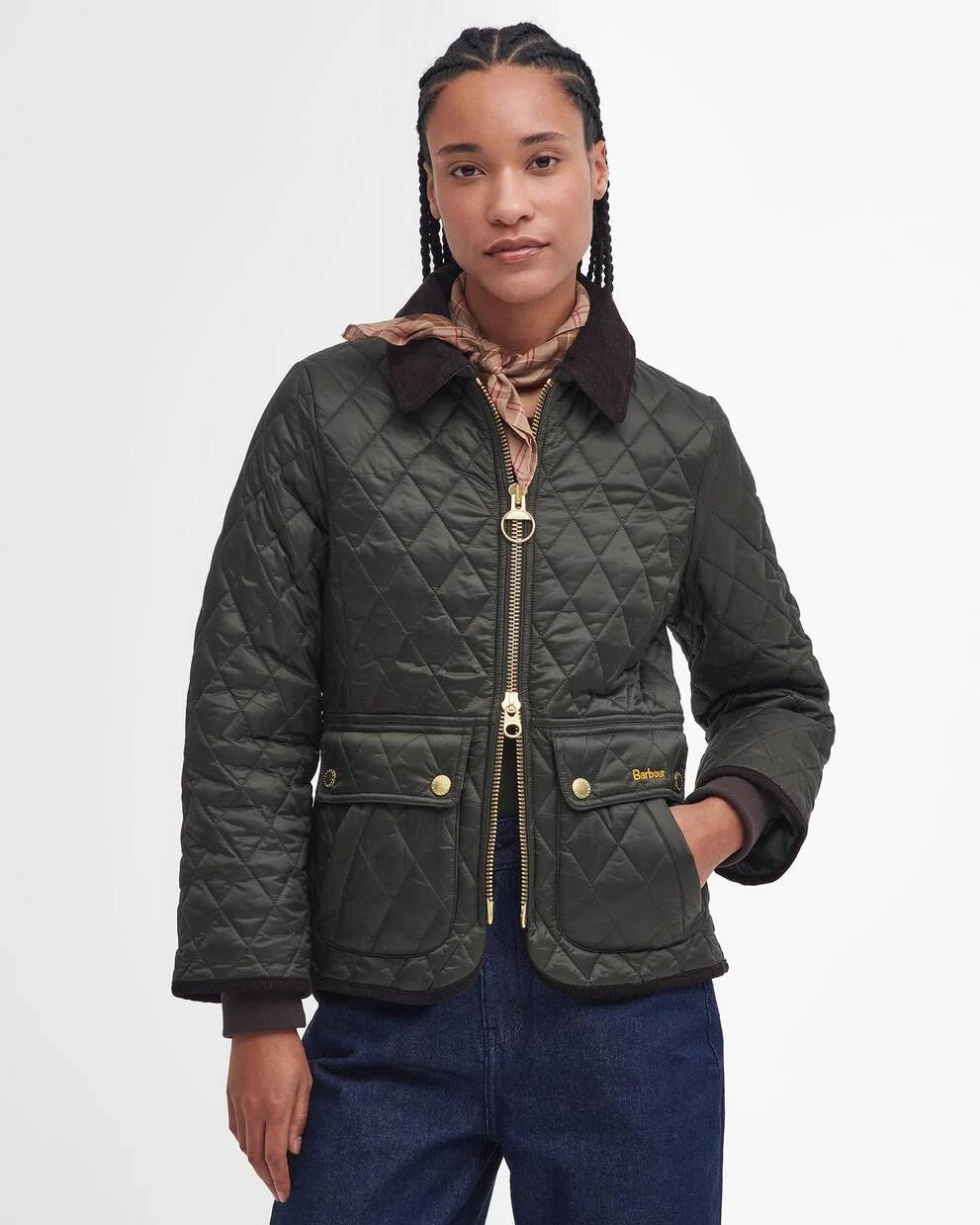 Barbour Women's Fitted Beadnell Quilted Jacket in Sage/Ancient