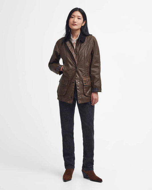 Barbour Women's Beadnell Wax Jacket in Bark