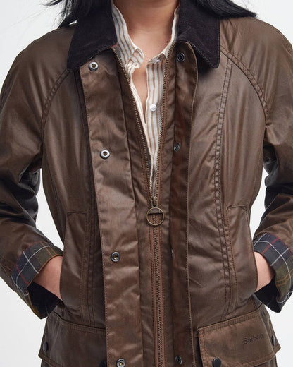 Barbour Women's Beadnell Wax Jacket in Bark