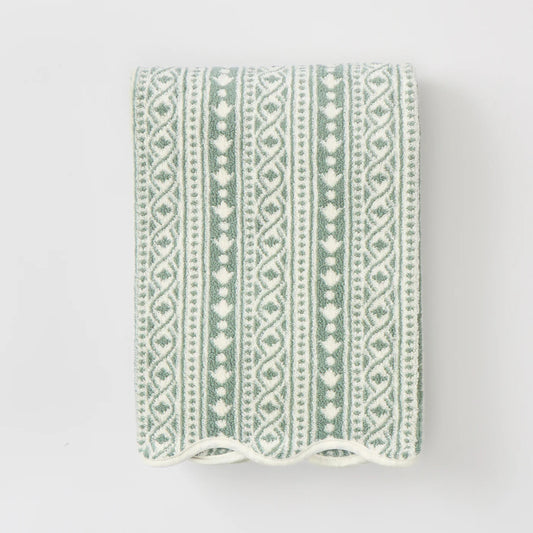 Scalloped Bath Towel in Leah O'Connell Georgie