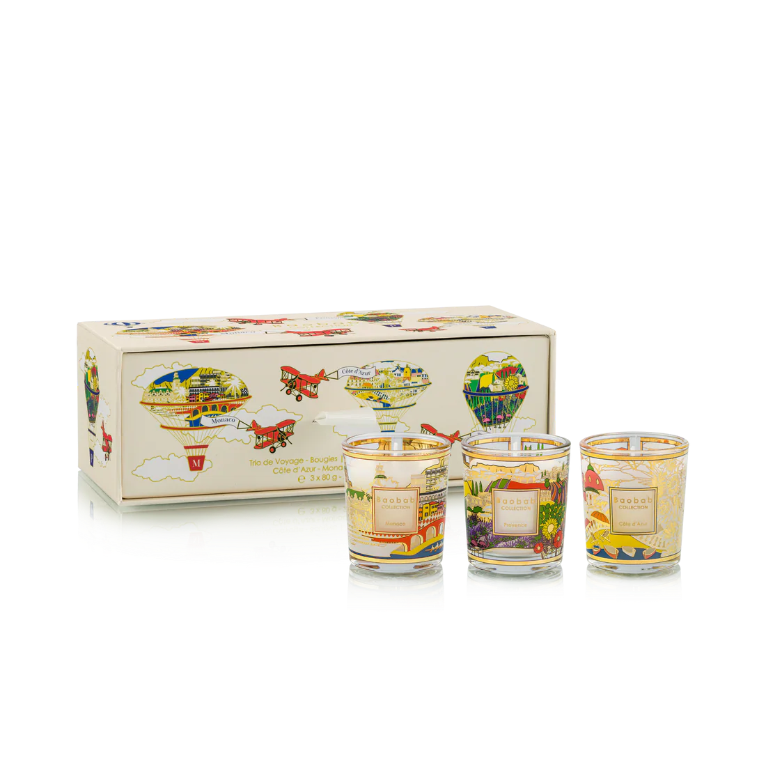 Trio Travel Candles Provence-Monaco-Cote D'azur | Baobab Collection