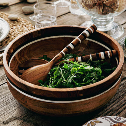 Juliska Stonewood Stripe Salad Server Set