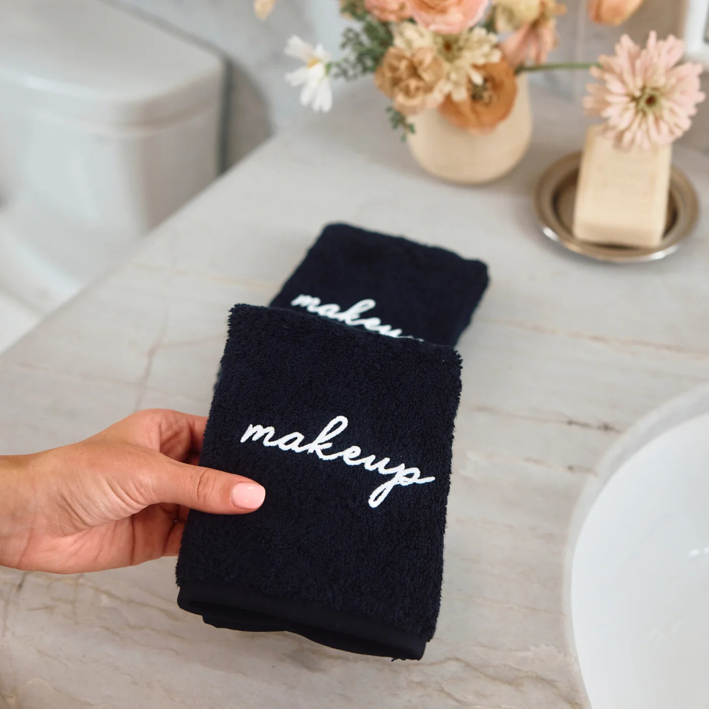 Black "Makeup" Face Cloths Set