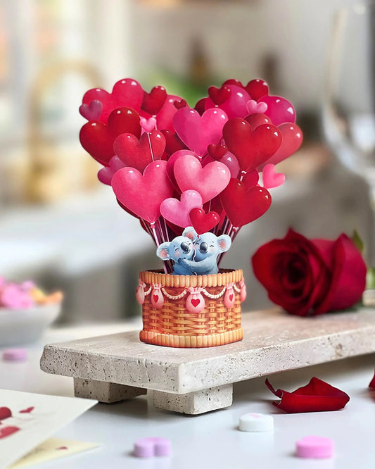 FreshCut Paper Heart Balloons Pop Up Bouquet, Mini