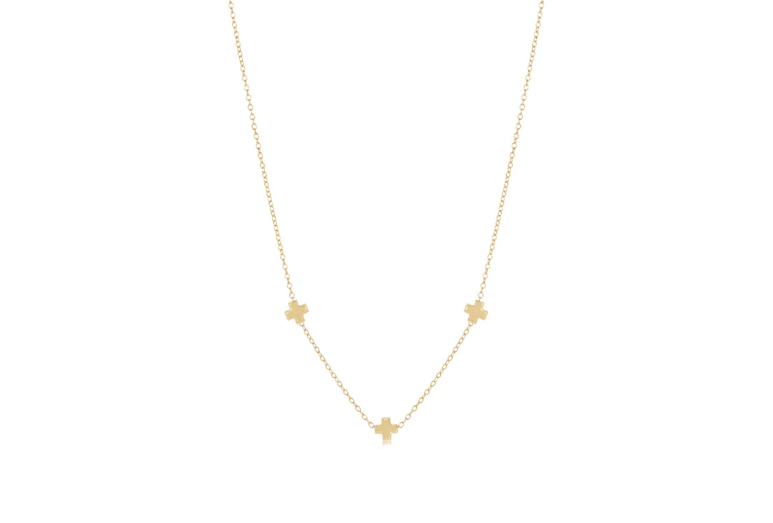 enewton 16" Necklace Gold Simplicity Signature Cross Small Gold