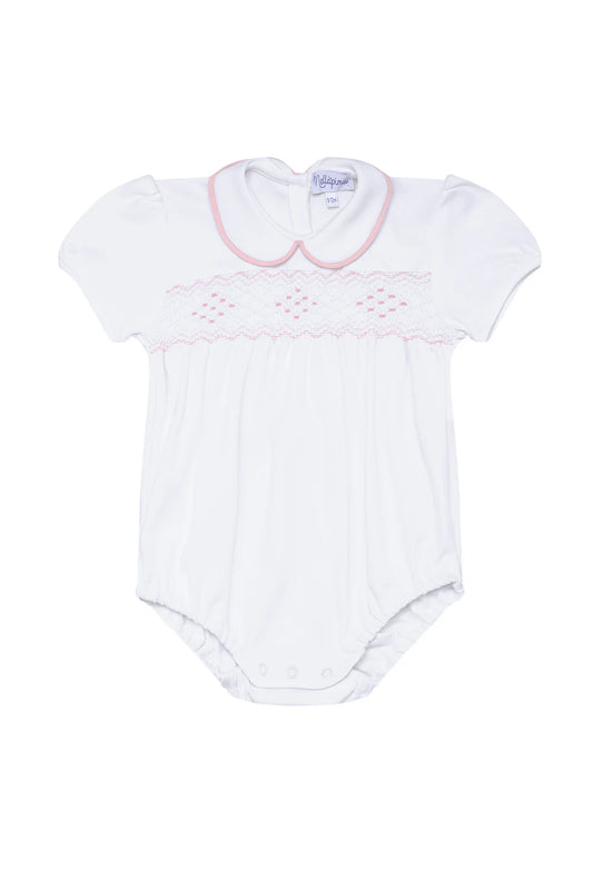 Nella Smocked Pink Bubble