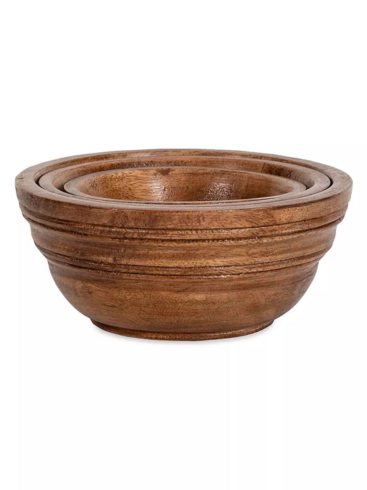 Juliska Bilbao Wood Nesting Bowls