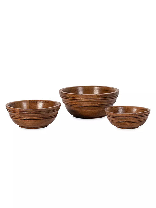 Juliska Bilbao Wood Nesting Bowls