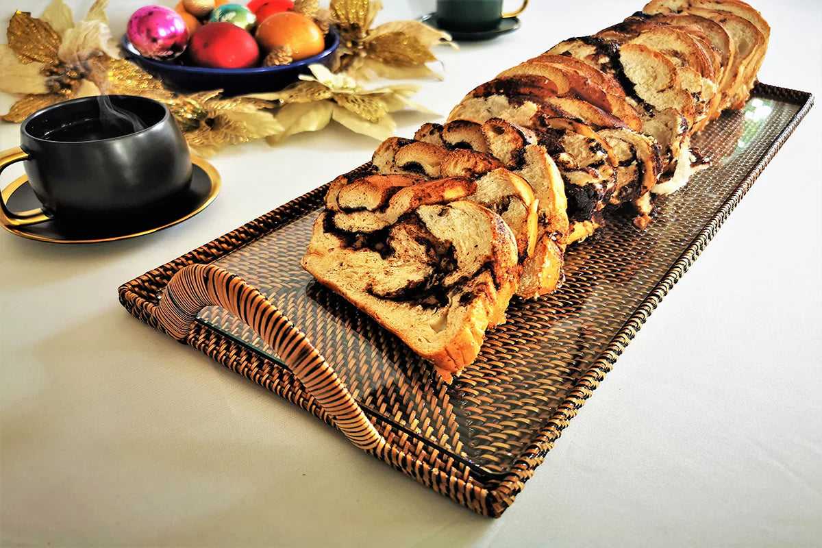 Rectangular Glass Cocktail Serving Tray