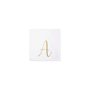 Vietri Papersoft Silver Monogram Cocktail Napkins  