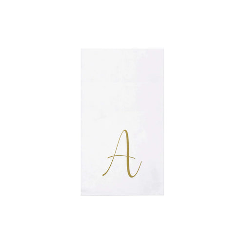 Vietri Papersoft Gold Monogram Guest Towels  