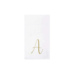 Vietri Papersoft Gold Monogram Guest Towels  