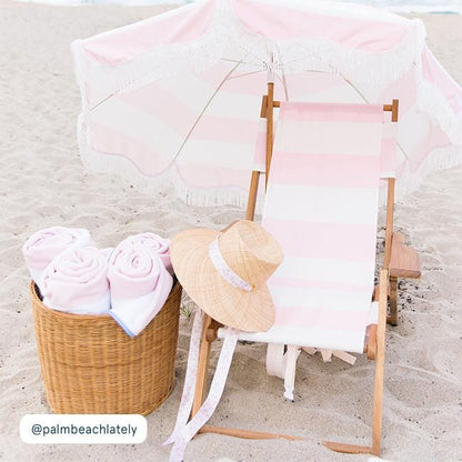 Pink Stripe Beach Towel