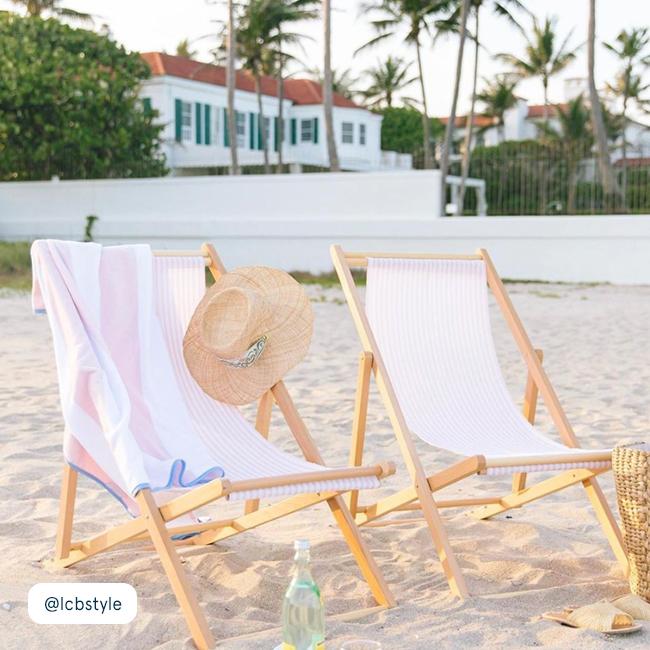 Pink Stripe Beach Towel