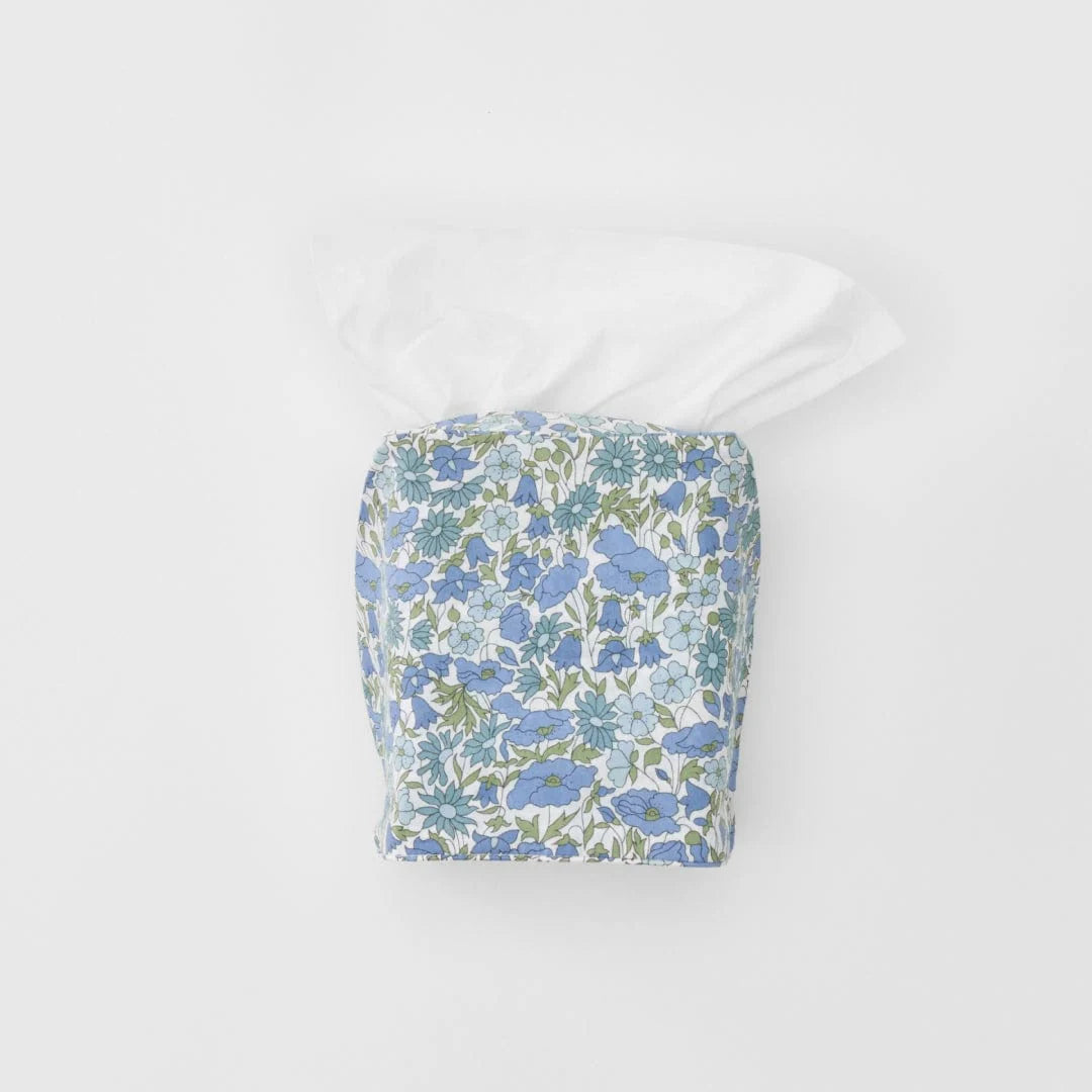 Cotton Tissue Box Cover in Poppy & Daisy
