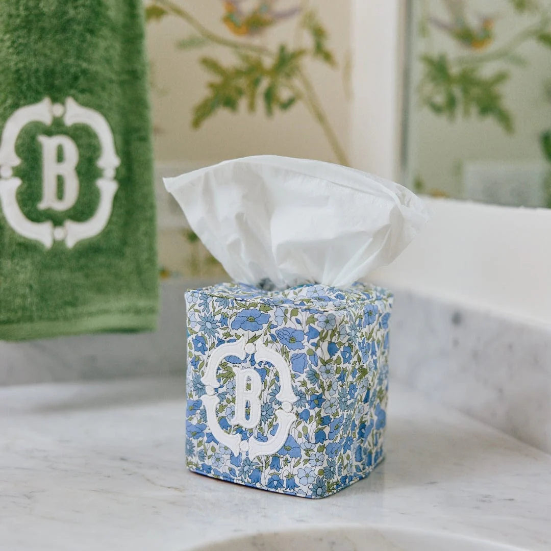 Cotton Tissue Box Cover in Poppy & Daisy