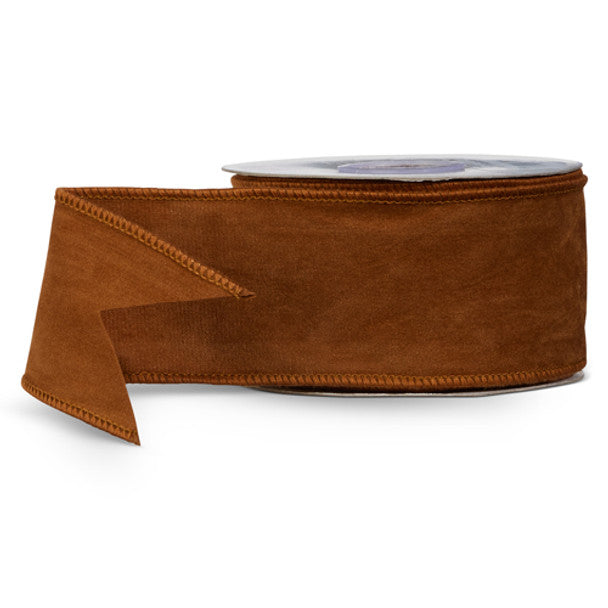 Cognac Suede Ribbon 4" x 10 Yds