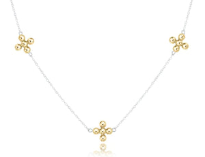 Enewton Choker Simplicity Chain Sterling Mixed Metal - Classic Beaded Signature Cross Gold