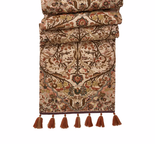 Juliska Willa Amber EMBROIDERED Table Runner 18" x 90"