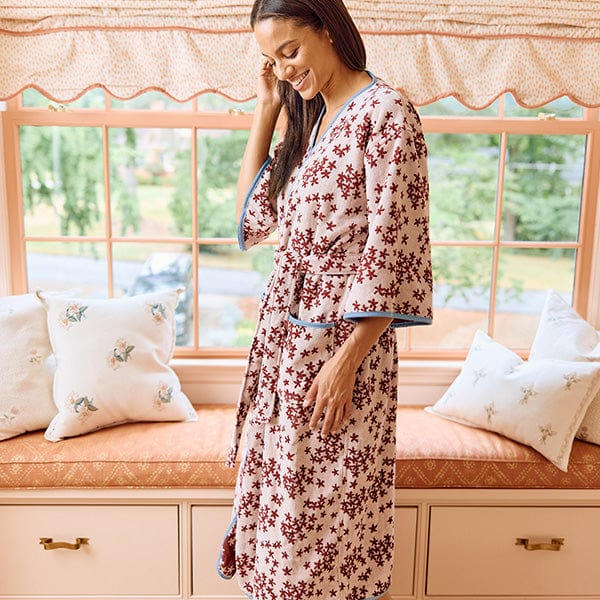 Raspberry Petal Women's Long Bell Sleeve Plush Robe