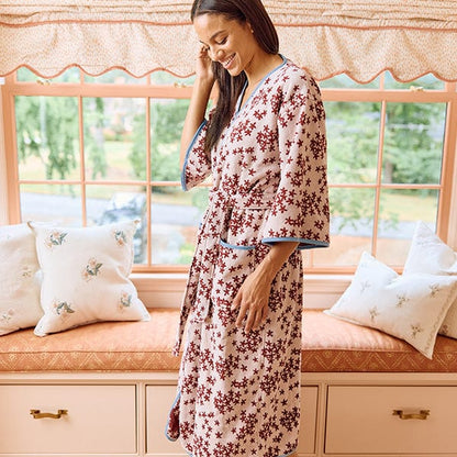 Raspberry Petal Women's Long Bell Sleeve Plush Robe