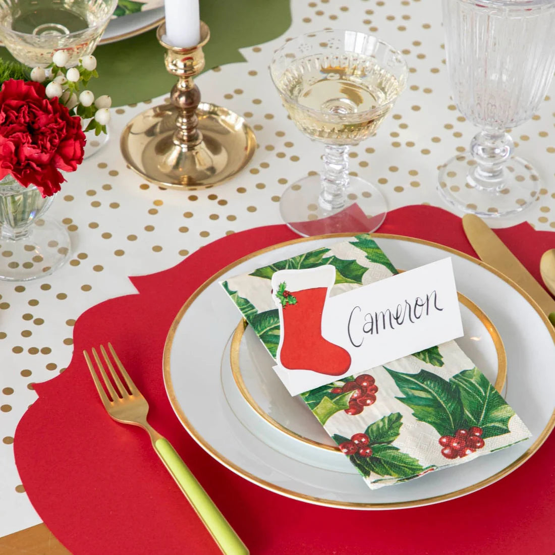 Die Cut Red French Frame Placemats, Pack of 12