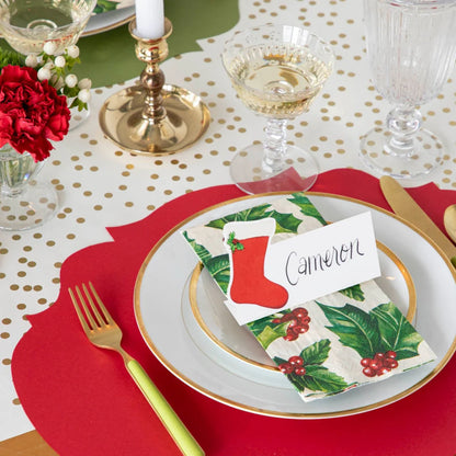 Die Cut Red French Frame Placemats, Pack of 12