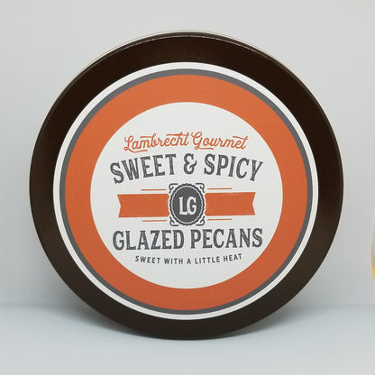 Lambrecht Gourmet Sweet & Spicy Glazed Pecans 8 oz. Gift Tin