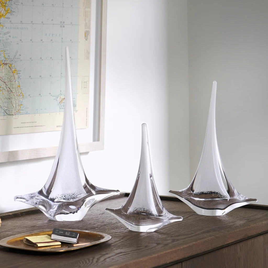 Simon Pearce White Sailboat