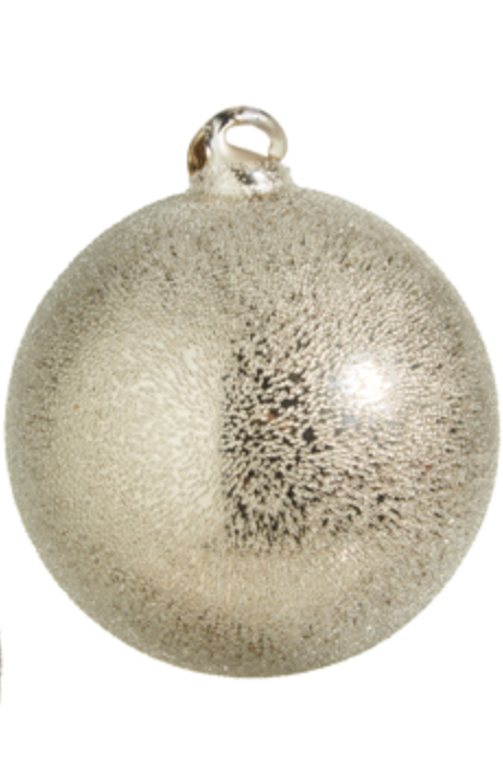 Grey Textured Ball Ornament 4"