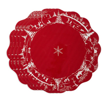 Load image into Gallery viewer, Country Estate Winter Frolic Cork Placemats in Ruby - Set of 4