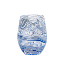 Load image into Gallery viewer, Puro Marbled Stemless Wine Glass in Blue - Juliska