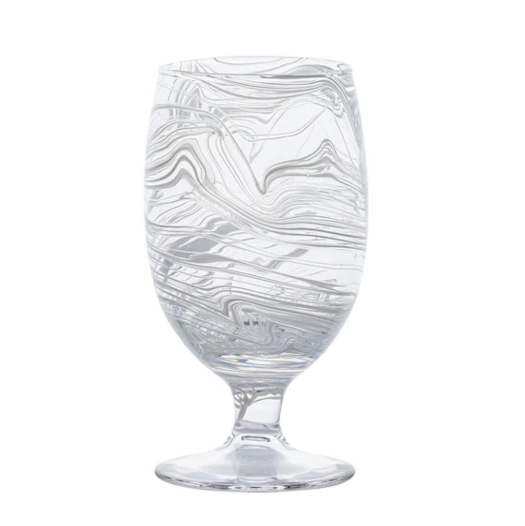 Puro Marbled Goblet in White - Juliska