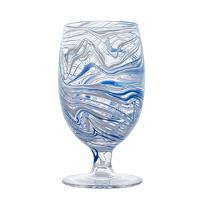 Puro Marbled Goblet in Blue - Juliska