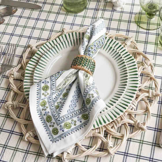 Juliska Sitio Stripe Basil Salad/Dessert Plate