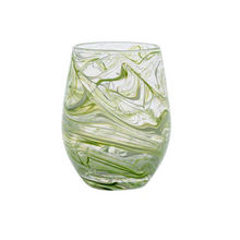 Load image into Gallery viewer, Puro Marbled Stemless Wine Glass in Green - Juliska