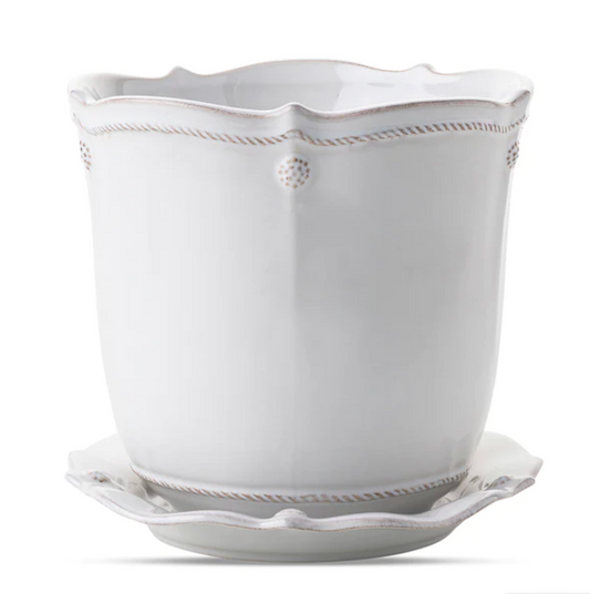 Juliska Berry & Thread Whitewash 7" Planter & Saucer