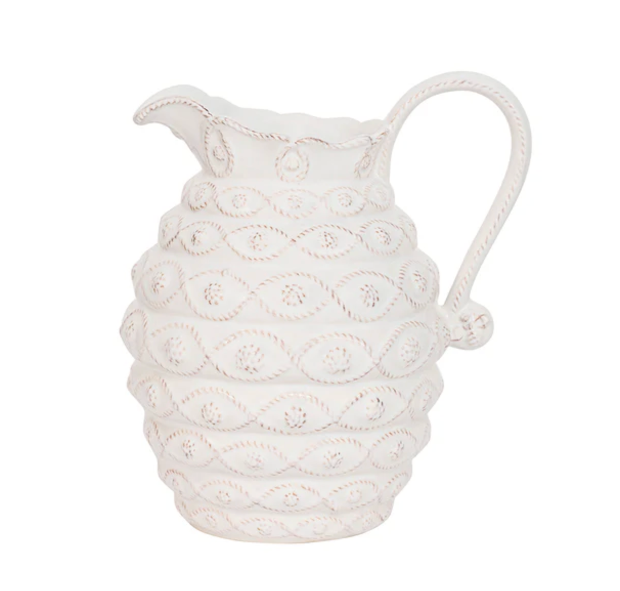 Juliska Jardins du Monde Whitewash Ceramic Pitcher