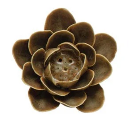 Handmade Stoneware Flower Incense Holder