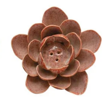 Handmade Stoneware Flower Incense Holder