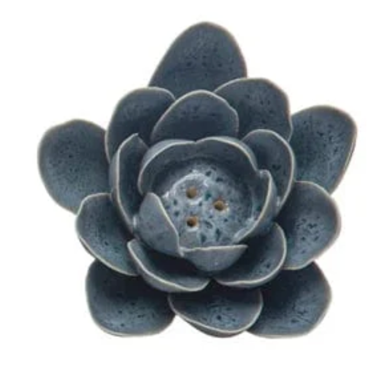 Handmade Stoneware Flower Incense Holder