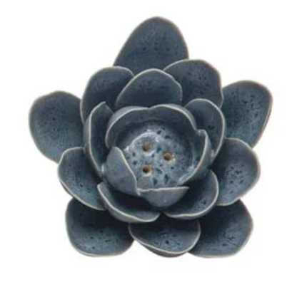 Handmade Stoneware Flower Incense Holder