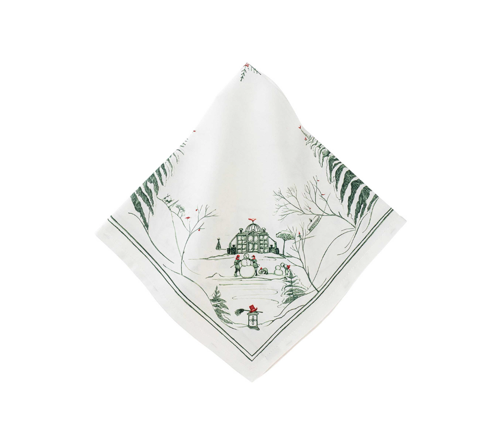 Juliska Country Estate Winter Frolic Evergreen Napkins, Set of 4